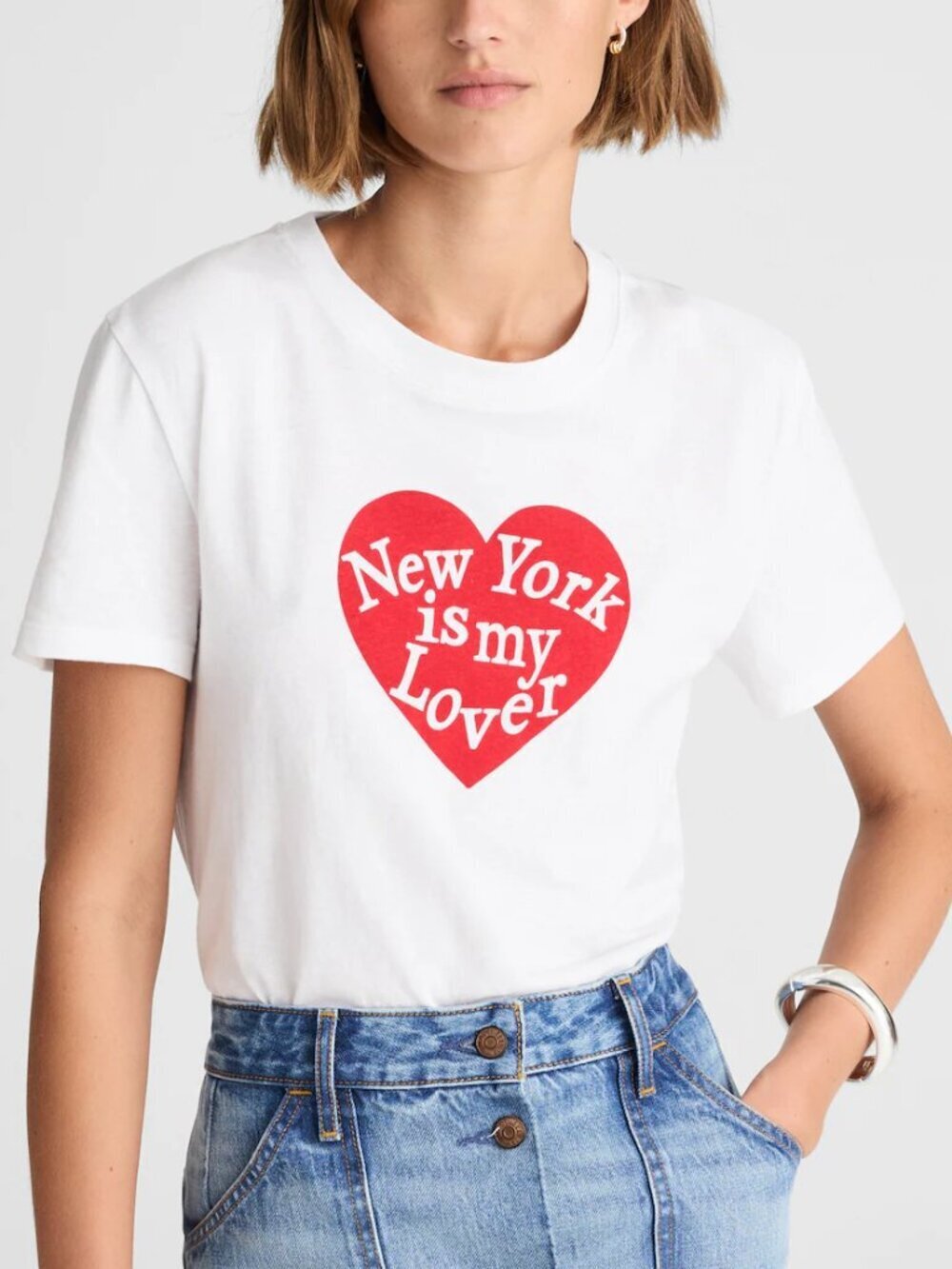 Madewell Alexa Chung New York Lover Tourist Short Sleeve Tee White Size S NWT